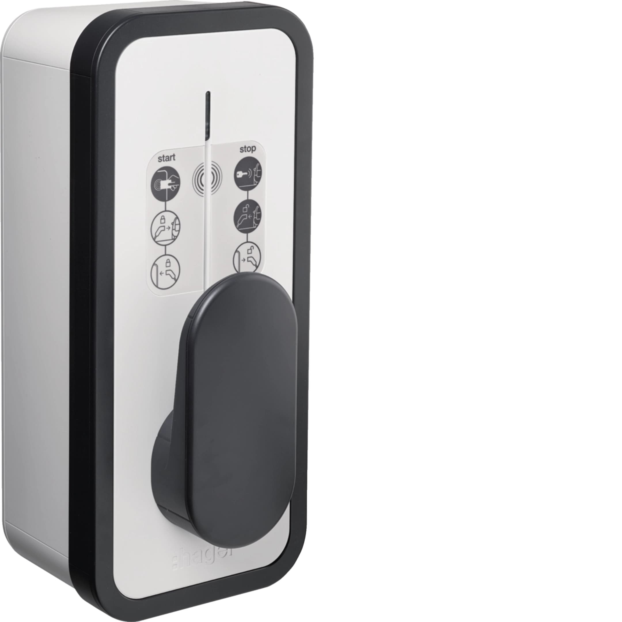 Hager witty flow XEV1S22T2TF, photo catalogue sur fond blanc